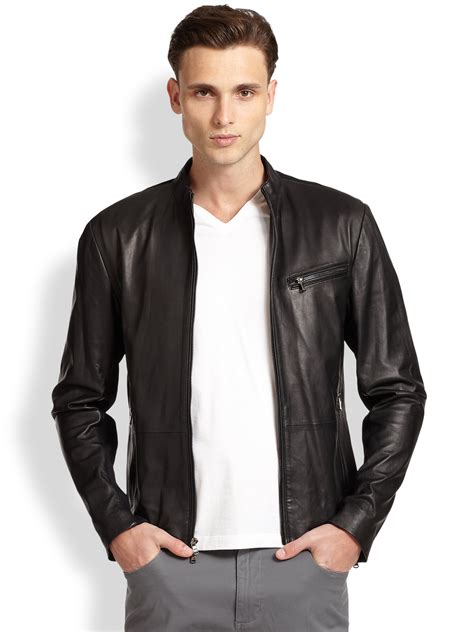 michael kors men's leather jacket